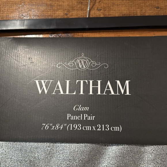 Waltham Glam Silver Curtain Panel‎ Pair (2) 76"x84" - Picture 2 of 5